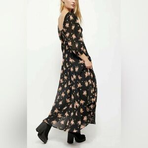 FREE PEOPLE Stunning Sea Glass Midi Maxi Dress 8 M Boho Cottagecore Stevie Nicks